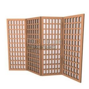 Chinese Wood Tiles Screen 3d model