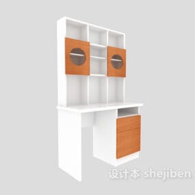 Study Table With Cabinet 3d model