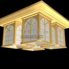 Chinese Ceiling Lamp Rectangle Box 3d model