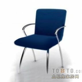 Cadeira giratória de mesa azul modelo 3d
