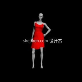 여성 마네킹 드레스 패션 3d 모델