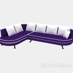 Сірий Диван Три Сидіння З Подушками 3d модель