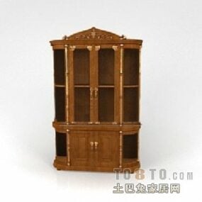 European Wine Cabinet Victorian Furniture 3d model