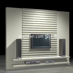 带电子设备的现代电视柜3d模型