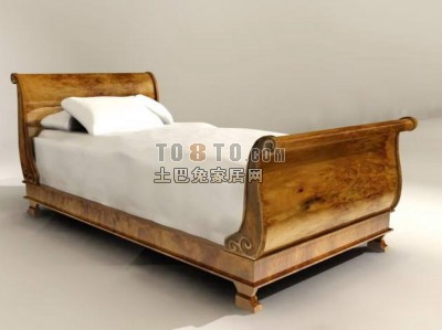 Matériau en bois de lit simple européen