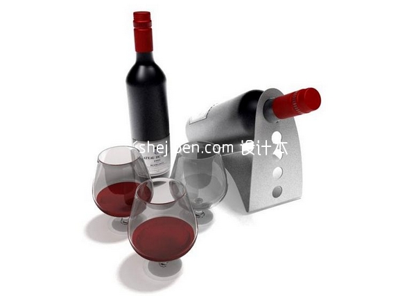 زجاجة نبيذ أدوات المائدة مع كؤوس النبيذ