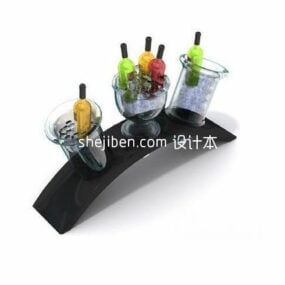 Şarap Rafı Dekoratif 3d model
