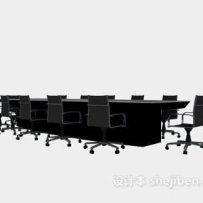 Conference Table Set With Wheel Chair V1 3d model