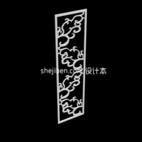 Screen Divider Antique Chinese Cloud Pattern 3d model