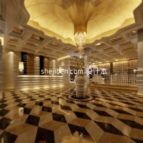Hotel Luxury Hall Interiør 3d-model