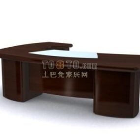Lage houten tafel gesneden been 3D-model