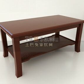 Mẫu bàn cà phê hình chữ nhật kiểu Trung Quốc 3d