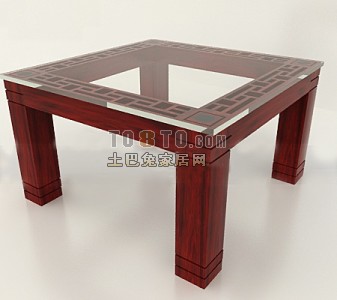 Tavolino Quadrato Cornice In Legno Con Vetro