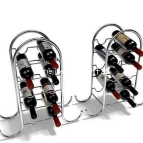 Wine Steel Rack Curved Shape 3d model