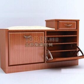 Shoe Cabinet With Cloth Hanger 3d model