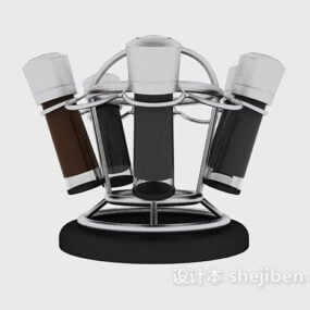 Modello 3d di progettazione dell'armadio da cucina verde
