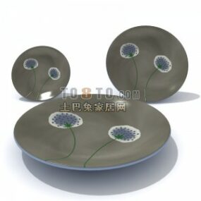 Art Plate Brown Painting Color 3D-Modell
