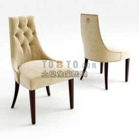 Cadeira Europeia Tufada com Costas Modelo 3D