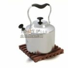 Classic Kettle On Wooden Plate