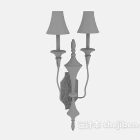 Evropská nástěnná lampa starožitný design 3D model