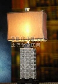 Moderní čínská ratanová stolní lampa 3D model