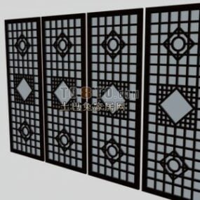 Fioletowy panel rozdzielający z teksturą Model 3D