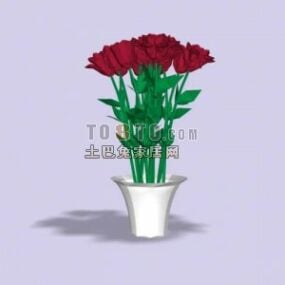 Rose ingemaakte bloem 3D-model