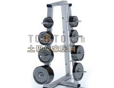 Two Tier Dumbbell Bracket Fitness Equipment 3d model