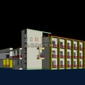 Western Style Apartment Building 3d model