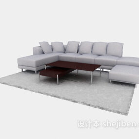 U Shape Sectional Sofa Furniture 3d model