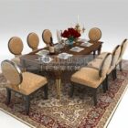 Classical European Dining Table With Utensil