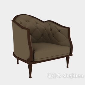 Brown Upholstered Seater Sofa 3d model