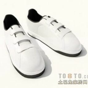 Beyaz Ayakkabı Veya Erkek 3d modeli