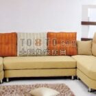 Цветной тканевый диван в современном стиле