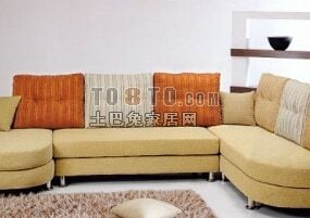 Färg tyg soffa modern stil 3d-modell