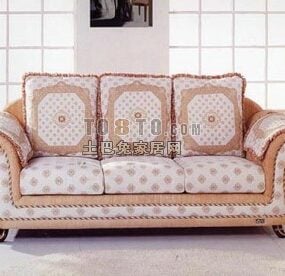 Eurooppalainen sohva Vintage Texture 3D -malli