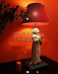 Table Lamp With Figurine Base 3d model