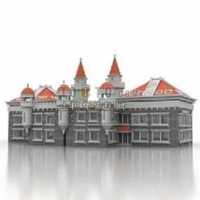 Stor europeisk Castle Bygge 3d-modell