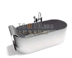 אמבטיה עם כיסוי קיר זכוכית דגם תלת מימד