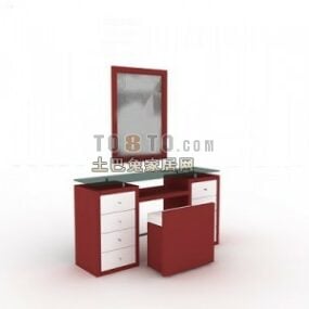 Makeup Table With Rectangle Mirror 3d model