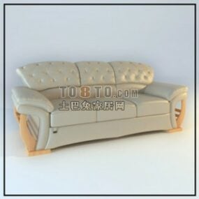 U Sofa With Colorful Cushion In Living Room 3d model