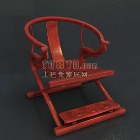 3д модель деревянного кресла китайского стилиста