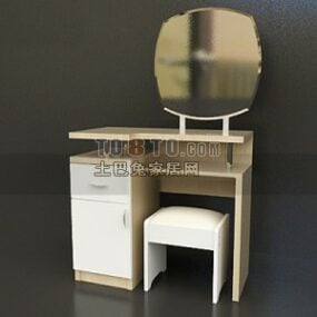 Modern Makeup Table With Mirror 3d model
