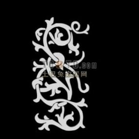 Carved Screen Partition Floral Texture 3d model