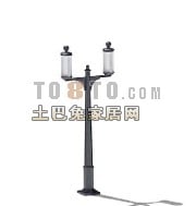 Drie lampen straatlantaarn 3D-model