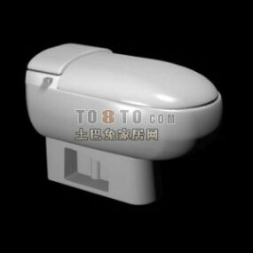 3D-Modell der Toilette mit glatter Kante