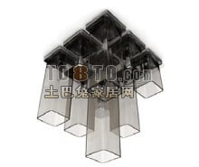 Lámpara de techo Caja de sombra de vidrio Modelo 3d