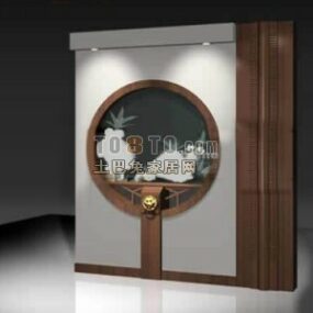 带圆形开放式玻璃的壁柜3d模型