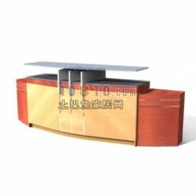Reception Desk Curved Form 3d model