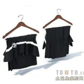 Clothes Hanger Black Shirt Set 3d model